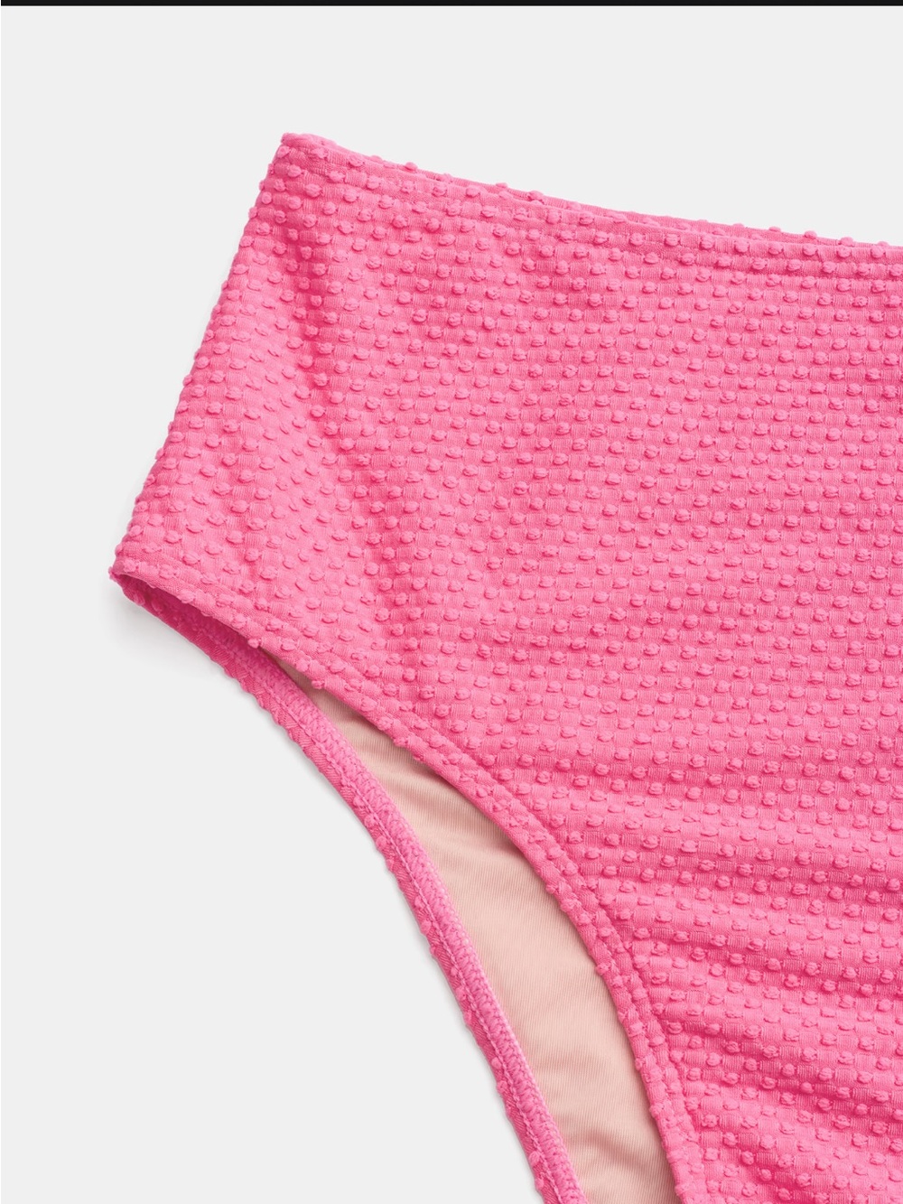 NWT Cupshe Pink Textured Square-Neck Bikini with High-Waist Bottoms in Size M - Picture 5 of 9